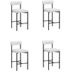 image:imageNathan James Dahlia Counter Height Chair Modern Barstool with Back MidCentury Metal Legs and Leather Padded Cushion for Kitchen Island and Bars BrownBlack Set of 2Cream Bouclematte Black