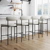 image:imageNathan James Dahlia Counter Height Chair Modern Barstool with Back MidCentury Metal Legs and Leather Padded Cushion for Kitchen Island and Bars BrownBlack Set of 2Cream Bouclematte Black
