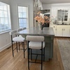 image:imageNathan James Dahlia Counter Height Chair Modern Barstool with Back MidCentury Metal Legs and Leather Padded Cushion for Kitchen Island and Bars BrownBlack Set of 2Feather Graymatte Black