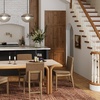 image:imageNathan James Dahlia Modern Kitchen and Dining Chair with Metal Legs and Vegan Leather Upholstery BrownBlack Set of 2Brushed Light Brown