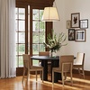 image:imageNathan James Dahlia Modern Kitchen and Dining Chair with Metal Legs and Vegan Leather Upholstery BrownBlack Set of 2Brushed Light Brown
