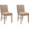 image:imageNathan James Dahlia Modern Kitchen and Dining Chair with Metal Legs and Vegan Leather Upholstery BrownBlack Set of 2Brushed Light Brown