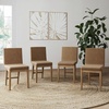 image:imageNathan James Dahlia Modern Kitchen and Dining Chair with Metal Legs and Vegan Leather Upholstery BrownBlack Set of 2Brushed Light Brown