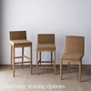 image:imageNathan James Dahlia Modern Kitchen and Dining Chair with Metal Legs and Vegan Leather Upholstery BrownBlack Set of 2Brushed Light Brown