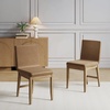 image:imageNathan James Dahlia Modern Kitchen and Dining Chair with Metal Legs and Vegan Leather Upholstery BrownBlack Set of 2Brushed Light Brown