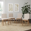 image:imageNathan James Dahlia Modern Kitchen and Dining Chair with Metal Legs and Vegan Leather Upholstery BrownBlack Set of 2Brushed Light Brownflax