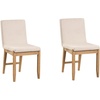 image:imageNathan James Dahlia Modern Kitchen and Dining Chair with Metal Legs and Vegan Leather Upholstery BrownBlack Set of 2Brushed Light Brownflax