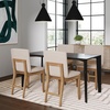 image:imageNathan James Dahlia Modern Kitchen and Dining Chair with Metal Legs and Vegan Leather Upholstery BrownBlack Set of 2Brushed Light Brownflax