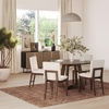 image:imageNathan James Dahlia Modern Kitchen and Dining Chair with Metal Legs and Vegan Leather Upholstery BrownBlack Set of 2Cream Bouclebrushed Dark Brown