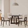 image:imageNathan James Dahlia Modern Kitchen and Dining Chair with Metal Legs and Vegan Leather Upholstery BrownBlack Set of 2Cream Bouclebrushed Dark Brown