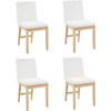 image:imageNathan James Dahlia Modern Kitchen and Dining Chair with Metal Legs and Vegan Leather Upholstery BrownBlack Set of 2Cream Bouclewarm Pine