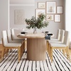 image:imageNathan James Dahlia Modern Kitchen and Dining Chair with Metal Legs and Vegan Leather Upholstery BrownBlack Set of 2Cream Bouclewarm Pine