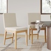 image:imageNathan James Dahlia Modern Kitchen and Dining Chair with Metal Legs and Vegan Leather Upholstery BrownBlack Set of 2Cream Bouclewarm Pine