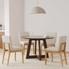 image:imageNathan James Dahlia Modern Kitchen and Dining Chair with Metal Legs and Vegan Leather Upholstery BrownBlack Set of 2Cream Bouclewarm Pine