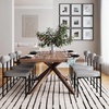 image:imageNathan James Dahlia Modern Kitchen and Dining Chair with Metal Legs and Vegan Leather Upholstery BrownBlack Set of 2Feather Graymatte Black