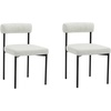 image:imageNathan James Dahlia Modern Kitchen and Dining Chair with Metal Legs and Vegan Leather Upholstery BrownBlack Set of 2Feather Graymatte Black