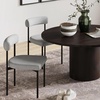 image:imageNathan James Dahlia Modern Kitchen and Dining Chair with Metal Legs and Vegan Leather Upholstery BrownBlack Set of 2Feather Graymatte Black