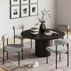image:imageNathan James Dahlia Modern Kitchen and Dining Chair with Metal Legs and Vegan Leather Upholstery BrownBlack Set of 2Feather Graymatte Black
