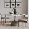 image:imageNathan James Dahlia Modern Kitchen and Dining Chair with Metal Legs and Vegan Leather Upholstery BrownBlack Set of 2Feather Graymatte Black