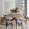 image:imageNathan James Dahlia Modern Kitchen and Dining Chair with Metal Legs and Vegan Leather Upholstery BrownBlack Set of 2Feather Graymatte Black