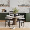 image:imageNathan James Dahlia Modern Kitchen and Dining Chair with Metal Legs and Vegan Leather Upholstery BrownBlack Set of 2Feather Graymatte Black