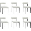 image:imageNathan James Dahlia Modern Kitchen and Dining Chair with Metal Legs and Vegan Leather Upholstery BrownBlack Set of 2Feather Graymatte Black
