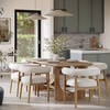 image:imageNathan James Dahlia Modern Kitchen and Dining Chair with Metal Legs and Vegan Leather Upholstery BrownBlack Set of 2FlaxLight Brown