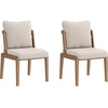 image:imageNathan James Dahlia Modern Kitchen and Dining Chair with Metal Legs and Vegan Leather Upholstery BrownBlack Set of 2FlaxLight Brown