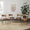 image:imageNathan James Dahlia Modern Kitchen and Dining Chair with Metal Legs and Vegan Leather Upholstery BrownBlack Set of 2Light Brownmatte Black