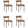 image:imageNathan James Dahlia Modern Kitchen and Dining Chair with Metal Legs and Vegan Leather Upholstery BrownBlack Set of 2Light Brownmatte Black