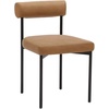image:imageNathan James Dahlia Modern Kitchen and Dining Chair with Metal Legs and Vegan Leather Upholstery BrownBlack Set of 2Light Brownmatte Black
