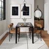 image:imageNathan James Dahlia Modern Kitchen and Dining Chair with Metal Legs and Vegan Leather Upholstery BrownBlack Set of 2Light Brownmatte Black