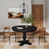image:imageNathan James Dahlia Modern Kitchen and Dining Chair with Metal Legs and Vegan Leather Upholstery BrownBlack Set of 2Light Brownmatte Black