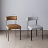 image:imageNathan James Dahlia Modern Kitchen and Dining Chair with Metal Legs and Vegan Leather Upholstery BrownBlack Set of 2Light Brownmatte Black