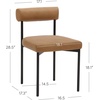 image:imageNathan James Dahlia Modern Kitchen and Dining Chair with Metal Legs and Vegan Leather Upholstery BrownBlack Set of 2Light Brownmatte Black