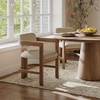 image:imageNathan James Dahlia Modern Kitchen and Dining Chair with Metal Legs and Vegan Leather Upholstery BrownBlack Set of 2Veya Light Brown