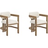 image:imageNathan James Dahlia Modern Kitchen and Dining Chair with Metal Legs and Vegan Leather Upholstery BrownBlack Set of 2Veya Light Brown