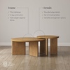 image:imageNathan James Davis Round Wooden Coffee Table Nesting Coffee Table Set Nested Table Furniture for Living Room Light Brown