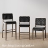 image:imageNathan James Elodia Upholstered Dining Chair with Seagrass Back Solid Wood Modern Dining Room Chair with Natural Flax Upholstery Light BrownBlack