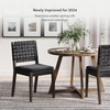 image:imageNathan James Elodia Upholstered Dining Chair with Seagrass Back Solid Wood Modern Dining Room Chair with Natural Flax Upholstery Light BrownBlack
