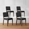 image:imageNathan James Elodia Upholstered Dining Chair with Seagrass Back Solid Wood Modern Dining Room Chair with Natural Flax Upholstery Light BrownBlack