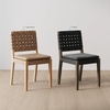 image:imageNathan James Elodia Upholstered Dining Chair with Seagrass Back Solid Wood Modern Dining Room Chair with Natural Flax Upholstery Light BrownBlack