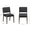 image:imageNathan James Elodia Upholstered Dining Chair with Seagrass Back Solid Wood Modern Dining Room Chair with Natural Flax Upholstery Light BrownBlack
