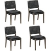 image:imageNathan James Elodia Upholstered Dining Chair with Seagrass Back Solid Wood Modern Dining Room Chair with Natural Flax Upholstery Light BrownBlack