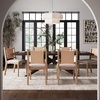 image:imageNathan James Elodia Upholstered Dining Chair with Seagrass Back Solid Wood Modern Dining Room Chair with Natural Flax Upholstery Light BrownElodia Natural FlaxSeagrass