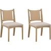 image:imageNathan James Elodia Upholstered Dining Chair with Seagrass Back Solid Wood Modern Dining Room Chair with Natural Flax Upholstery Light BrownElodia Natural FlaxSeagrass