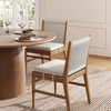 image:imageNathan James Elodia Upholstered Dining Chair with Seagrass Back Solid Wood Modern Dining Room Chair with Natural Flax Upholstery Light BrownLight BrownGray