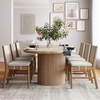 image:imageNathan James Elodia Upholstered Dining Chair with Seagrass Back Solid Wood Modern Dining Room Chair with Natural Flax Upholstery Light BrownLight BrownGray