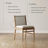 image:imageNathan James Elodia Upholstered Dining Chair with Seagrass Back Solid Wood Modern Dining Room Chair with Natural Flax Upholstery Light BrownLight BrownGray