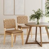 image:imageNathan James Elodia Upholstered Dining Chair with Seagrass Back Solid Wood Modern Dining Room Chair with Natural Flax Upholstery Light BrownNatural Brown